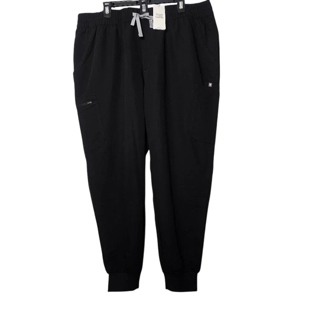 FIGS Womens Uman Relaxed Jogger Scrub Pants 4XLT Black Nurse RN Healthcare